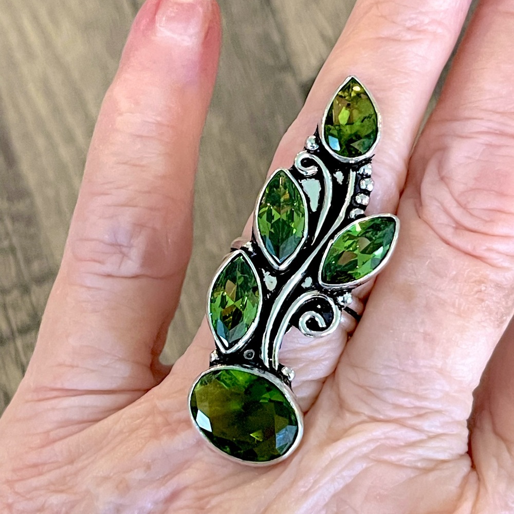Designer Green Quartz Ring